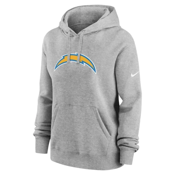 Los angeles chargers nike womens club fleece pullover hoodie Heather gray S