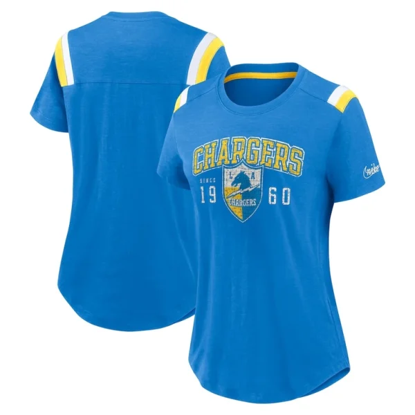 Los angeles chargers nike womens historic slub fashion t shirt Heather blue