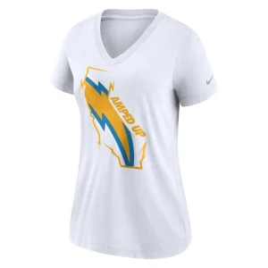 Los angeles chargers nike womens hometown collection tri blend v neck t shirt White M