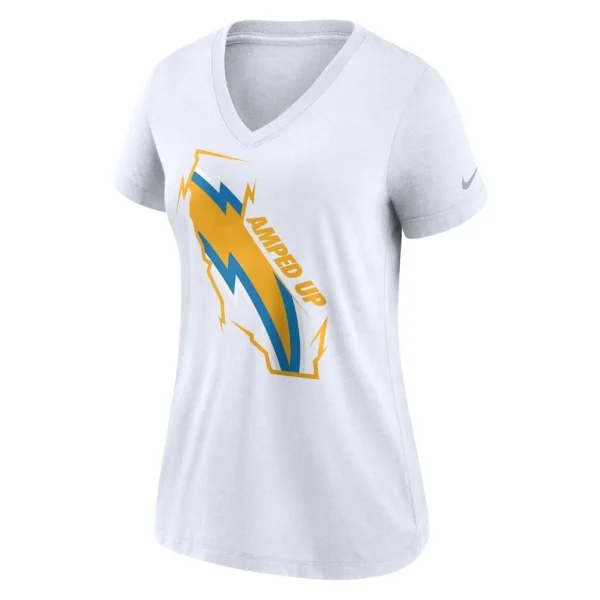 Los angeles chargers nike womens hometown collection tri blend v neck t shirt White M