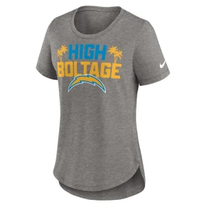 Los angeles chargers nike womens local fashion tri blend t shirt Heather charcoal S