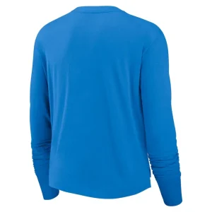 Los angeles chargers nike womens modest crop performance long sleeve t shirt Powder blue M