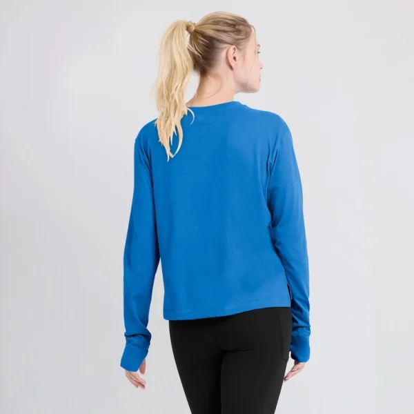 Los angeles chargers nike womens modest crop performance long sleeve t shirt Powder blue XL