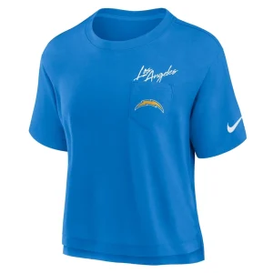 Los angeles chargers nike womens performance pocket t shirt Powder blue S