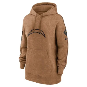 Los angeles chargers nike womens salute to service pullover hoodie Brown S