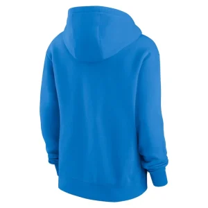 Los angeles chargers nike womens wordmark club fleece pullover hoodie Powder blue M