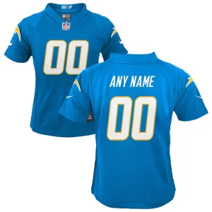 Los angeles chargers nike youth custom game jersey Powder blue
