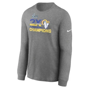 Los angeles rams nike 2 time super bowl champions long sleeve t shirt Heathered charcoal M