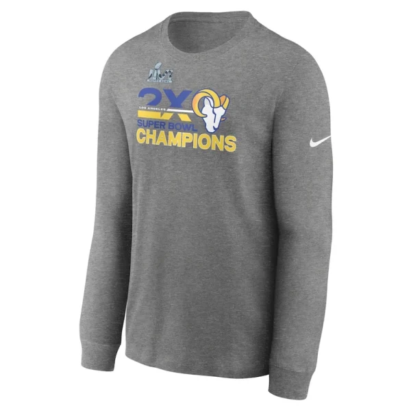 Los angeles rams nike 2 time super bowl champions long sleeve t shirt Heathered charcoal M