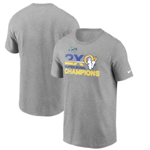 Los angeles rams nike 2 time super bowl champions t shirt Heathered gray