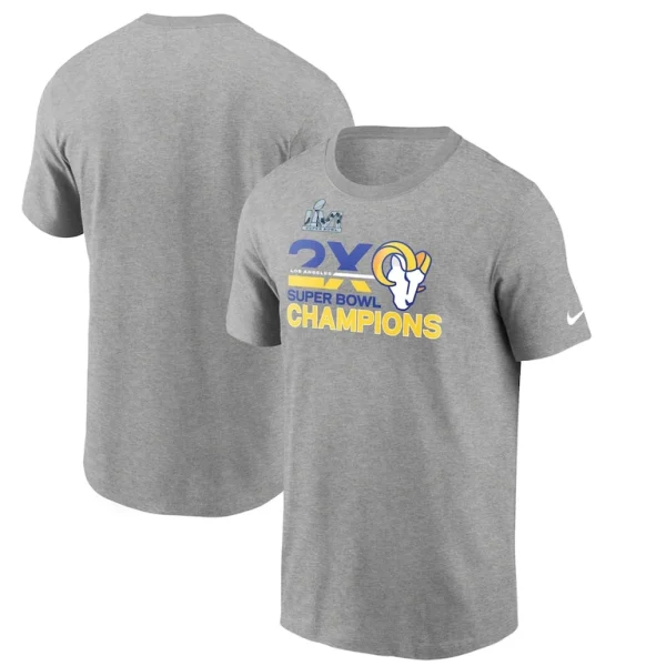 Los angeles rams nike 2 time super bowl champions t shirt Heathered gray