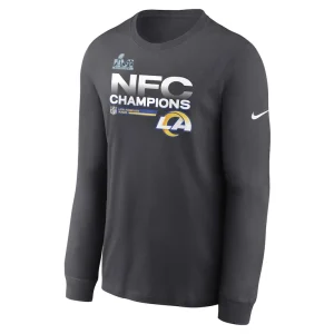 Los angeles rams nike 2021 nfc champions locker room trophy collection long sleeve t shirt anthracite Multi M