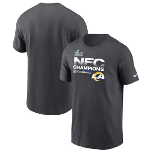 Los angeles rams nike 2021 nfc champions locker room trophy collection t shirt anthracite Multi