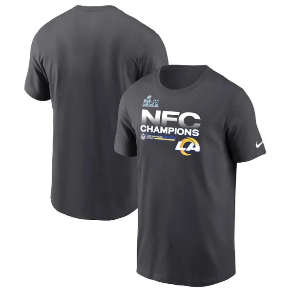 Los angeles rams nike 2021 nfc champions locker room trophy collection t shirt anthracite Multi