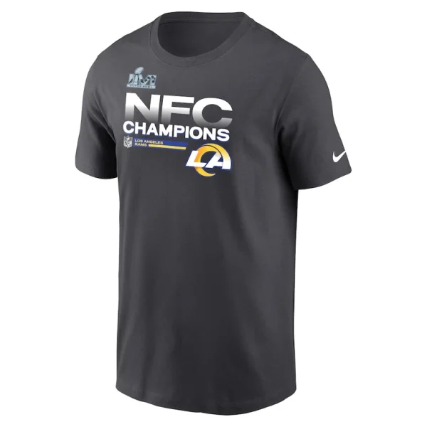 Los angeles rams nike 2021 nfc champions locker room trophy collection t shirt anthracite Multi M