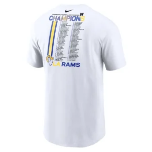 Los angeles rams nike 2021 nfc champions roster t shirt White L