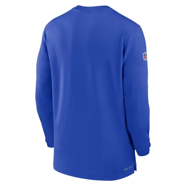Los angeles rams nike 2023 sideline performance long sleeve tri blend quarter zip top Royal L