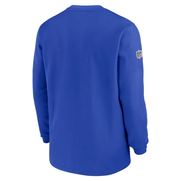 Los angeles rams nike 2023 sideline throwback heavy brushed waffle long sleeve top Royal L