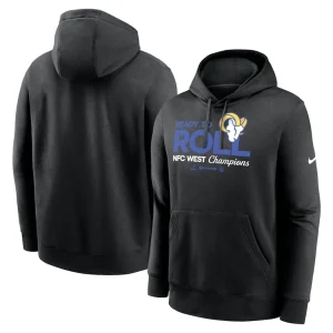Los angeles rams nike 2024 nfc west division champions locker room trophy collection pullover hoodie Black