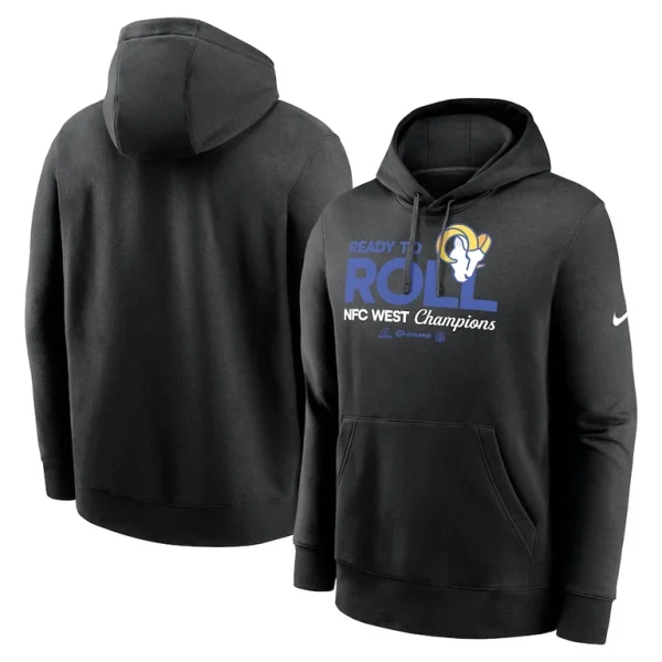 Los angeles rams nike 2024 nfc west division champions locker room trophy collection pullover hoodie Black