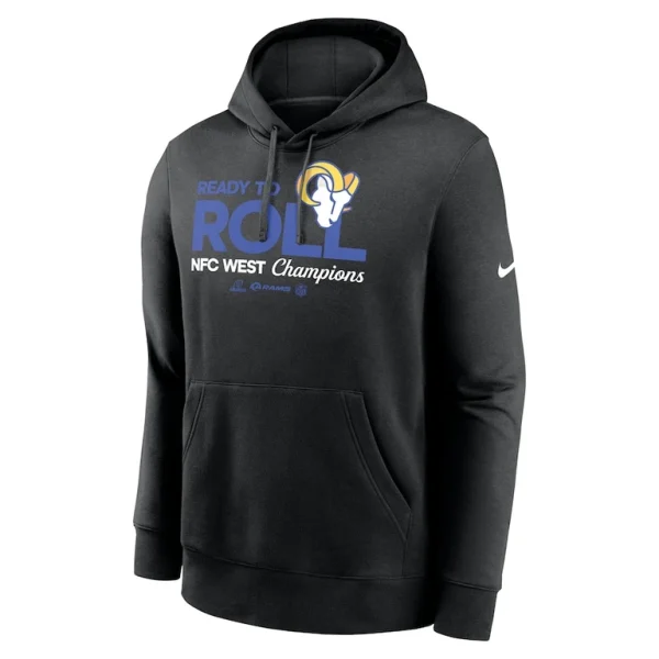 Los angeles rams nike 2024 nfc west division champions locker room trophy collection pullover hoodie Black M