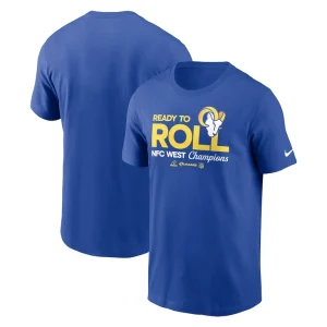 Los angeles rams nike 2024 nfc west division champions locker room trophy collection t shirt Royal