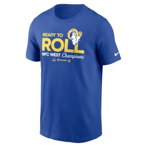 Los angeles rams nike 2024 nfc west division champions locker room trophy collection t shirt Royal M