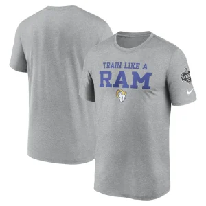Los angeles rams nike 2024 nfl training camp legend performance t shirt Heather gray
