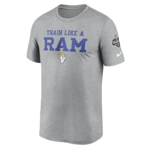 Los angeles rams nike 2024 nfl training camp legend performance t shirt Heather gray M