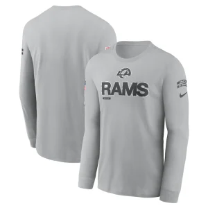 Los angeles rams nike 2024 salute to service long sleeve t shirt Gray