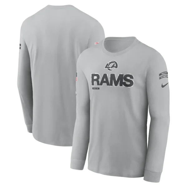 Los angeles rams nike 2024 salute to service long sleeve t shirt Gray