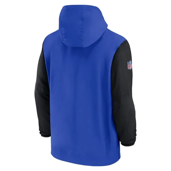Los angeles rams nike 202425 sideline pre game player 12 zip hoodie jacket Royalblack L