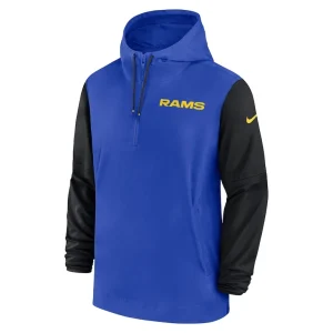 Los angeles rams nike 202425 sideline pre game player 12 zip hoodie jacket Royalblack M