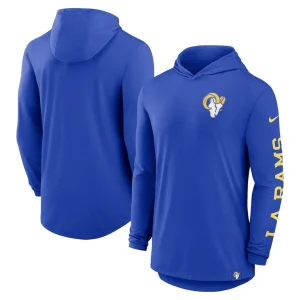Los angeles rams nike blitz performance t shirt hoodie Royal