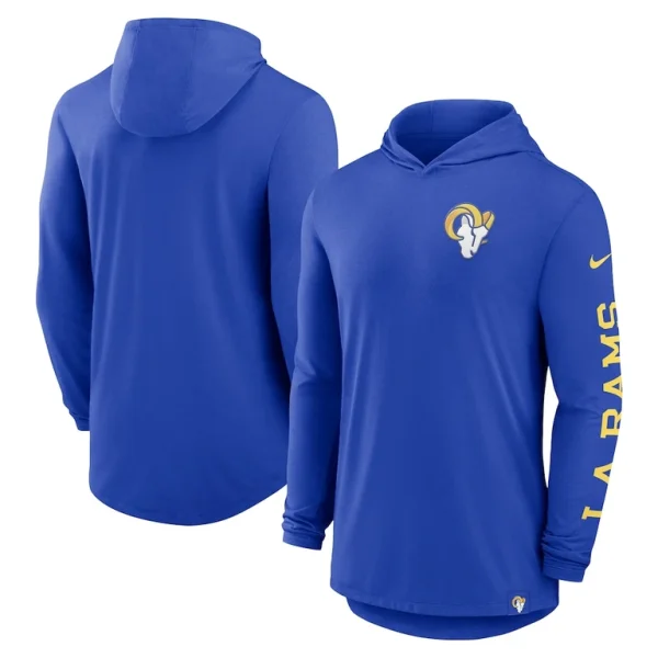 Los angeles rams nike blitz performance t shirt hoodie Royal