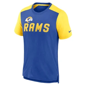 Los angeles rams nike color block team name t shirt Heathered royalheathered gold M