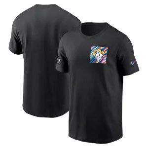 Los angeles rams nike crucial catch sideline tri blend t shirt Black