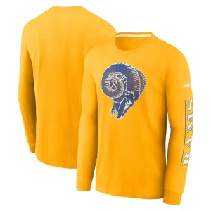 Los angeles rams nike fashion tri blend long sleeve t shirt Gold