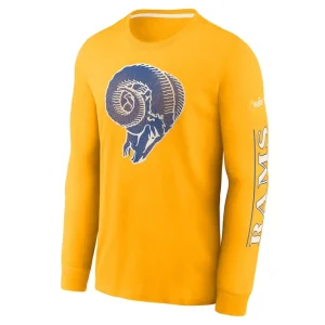 Los angeles rams nike fashion tri blend long sleeve t shirt Gold M