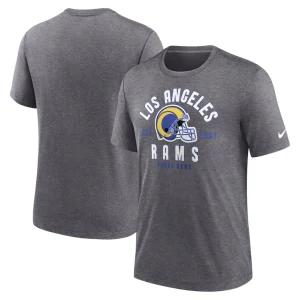 Los angeles rams nike helmet tri blend t shirt Heather charcoal