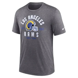 Los angeles rams nike helmet tri blend t shirt Heather charcoal M