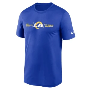 Los angeles rams nike horizontal lockup legend performance t shirt Royal M