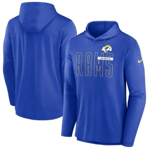 Los angeles rams nike lightweight performance hooded long sleeve t shirt Royal