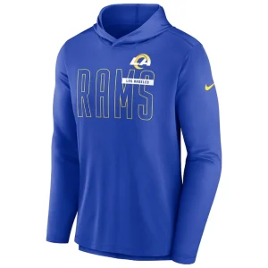 Los angeles rams nike lightweight performance hooded long sleeve t shirt Royal M