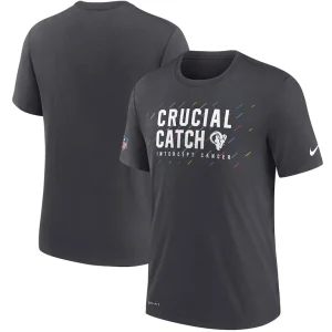 Los angeles rams nike nfl crucial catch performance t shirt Charcoal