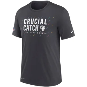 Los angeles rams nike nfl crucial catch performance t shirt Charcoal M