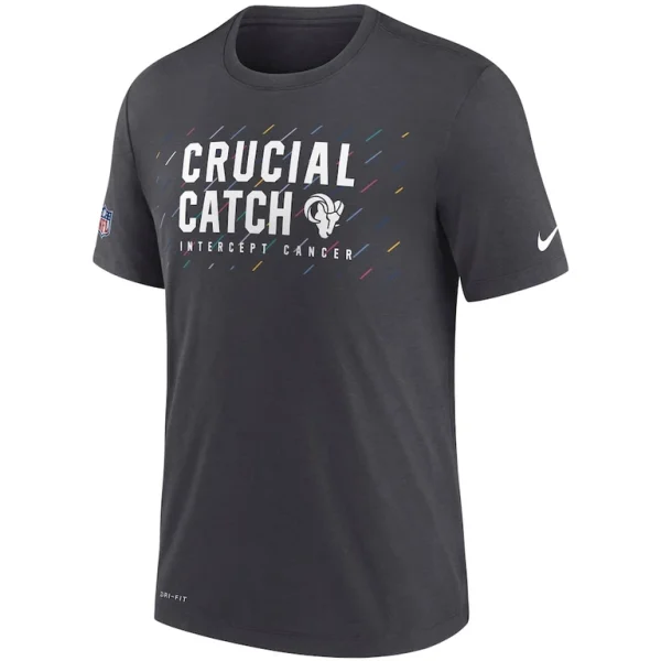 Los angeles rams nike nfl crucial catch performance t shirt Charcoal M