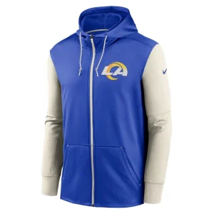 Los angeles rams nike performance full zip hoodie Royal M