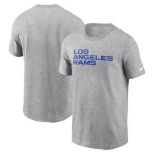Los angeles rams nike primetime wordmark essential t shirt Heather gray