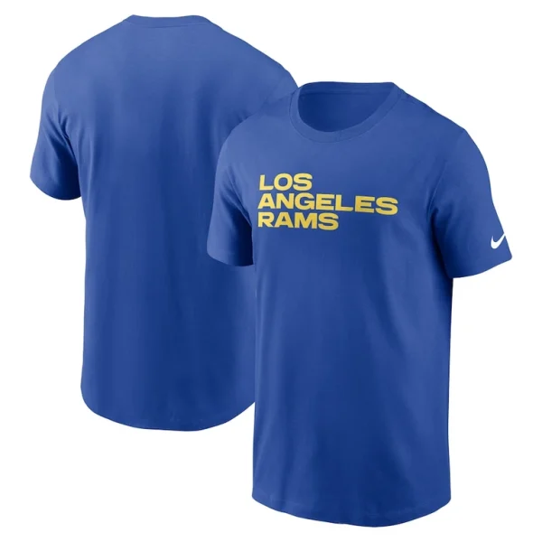 Los angeles rams nike primetime wordmark essential t shirt Royal